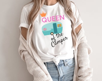Queen of the Camper T-Shirt, Camping Gift, Adventure Tee
