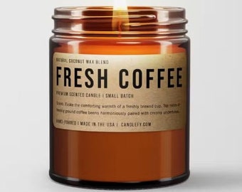 NEW! Fresh Coffee Scented Soy Cabin Candle Hand-poured