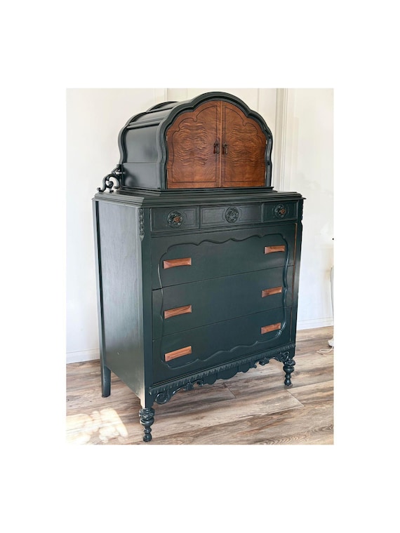antique black walnut dresser Lamp Black and Antique Walnut Dresser