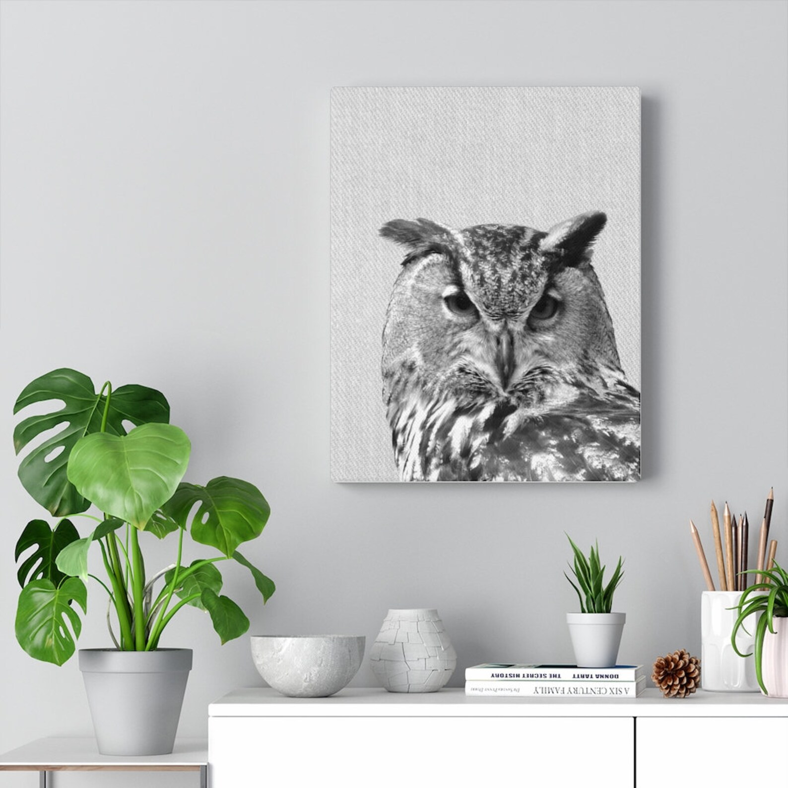 Owl Prints Wall Art Canvas Gallery WrapsGreat Horned Owl Etsy