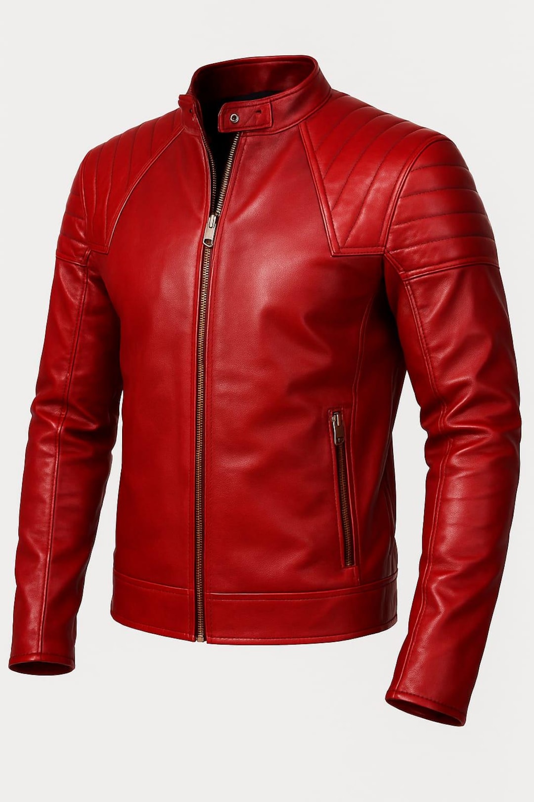 Men’s Red Leather Biker Jacket Bold, Stylish & Timeless Genuine — free download