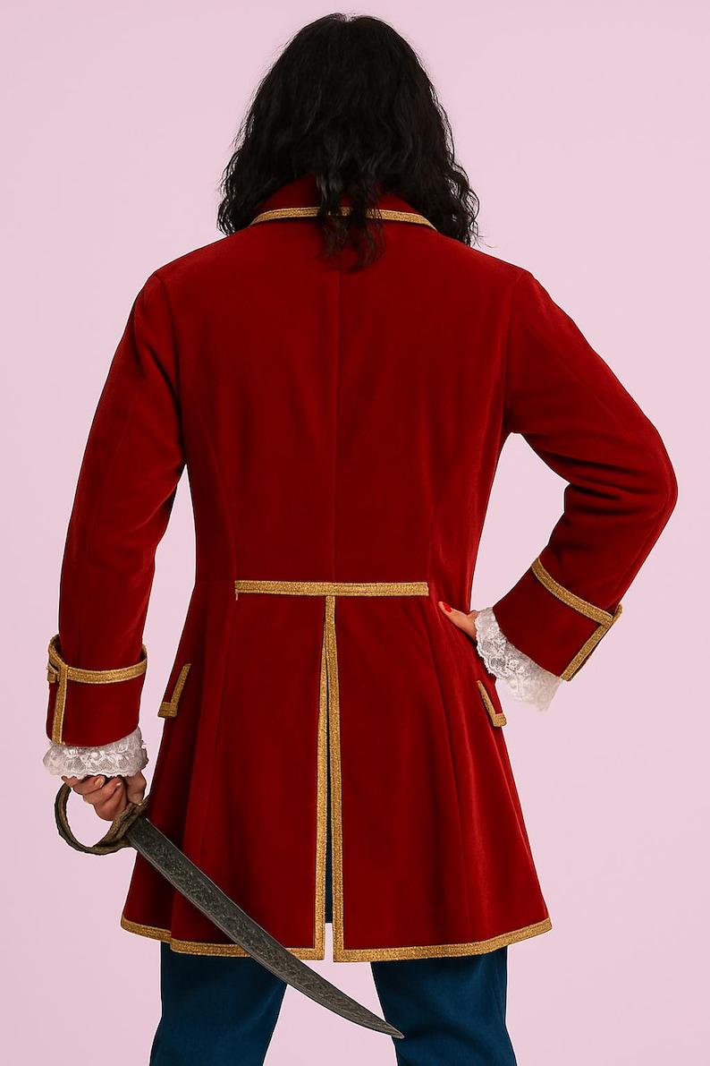 Movie Inspired Red Wool Pirate Coat: Captain Morgan Style Renaissance ...