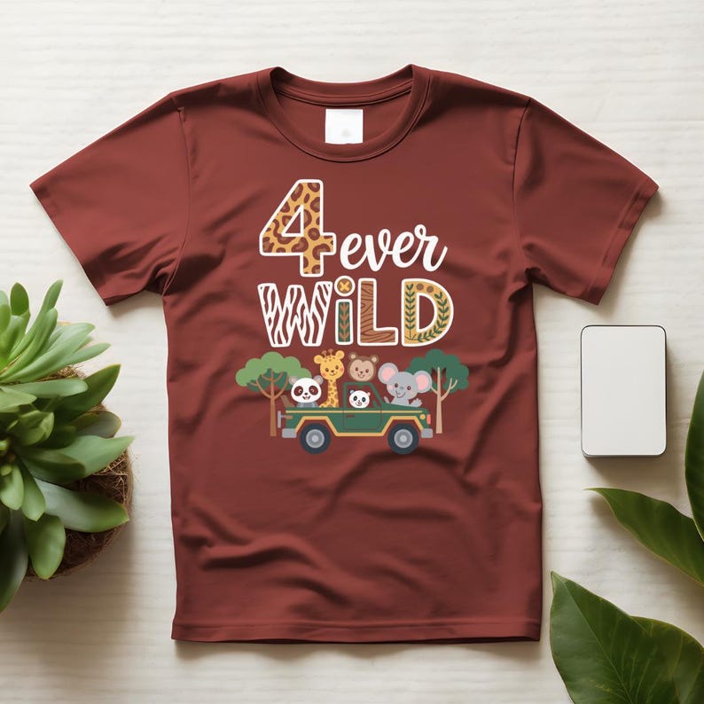 Four Ever Wild 4th Birthday PNG SVG EPS Jungle Safari Party Design - Etsy