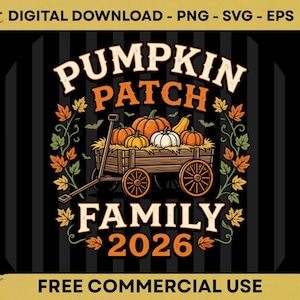 Pumpkin Patch Family 2026 Funny Halloween Digital Download PNG SVG PDF