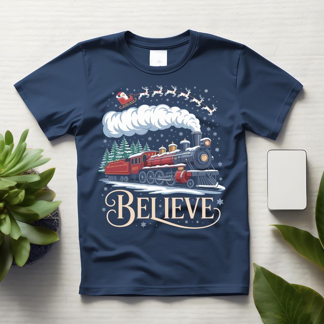 Believe Christmas Train SVG PNG EPS North Pole Xmas Tree Farm Design - Etsy