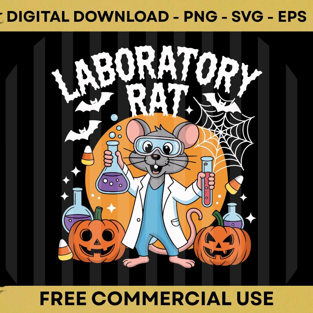 Halloween Laboratory Rat SVG PNG EPS | Funny Lab Tech Science Design ...