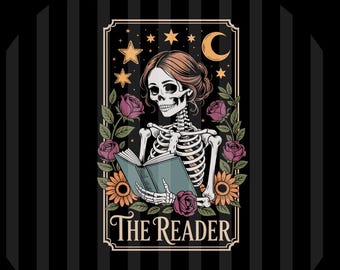The Reader Tarot Card SVG PNG EPS Book Lover Spooky Reading Design