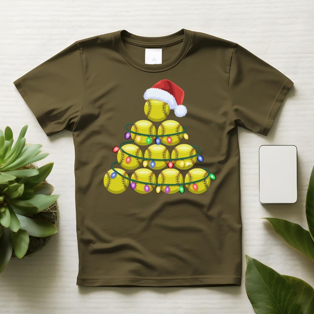 Softball Christmas Tree PNG SVG EPS Festive Sports Holiday Design - Etsy