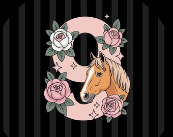 9th Birthday Horse Girl Design Bundle, PNG SVG EPS Digital Download for Cricut and Silhouette