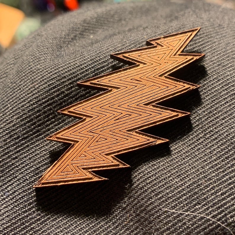 Lightning Bolt Wooden Hat Pin Etsy