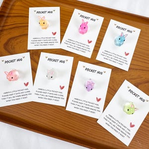 MINI Transparent Rabbit Card | Personalized pocket hug card | Pocket Hug Card | Missing gift | Friendship gift | Little Pocket Hug