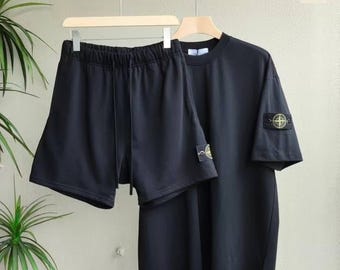 Luksusowy zestaw odzieży ulicznej, koszulka i spodenki, minimalistyczny strój, letni zestaw unisex