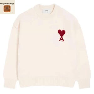 Sweatshirt Strickpullover Herz De Coeur Ami Paris Pullover Damen Ami Paris Pullover Pullover Damen Herz  AMI PARIS Pullover In Weiss