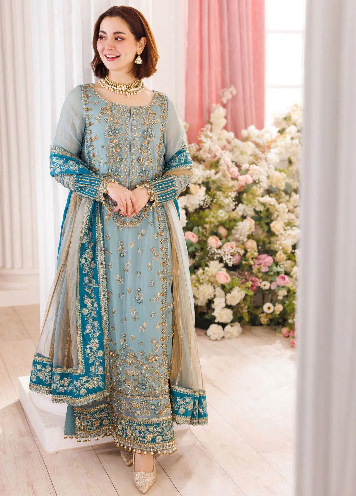 blue and gold pakistani dress Our new formal arrival., Beauty in navy blue cotton net along with gold and  antique hand embalished including kamdani all over the gown.,  @mohsinboutiqueofficial , For detail and queries contact us on