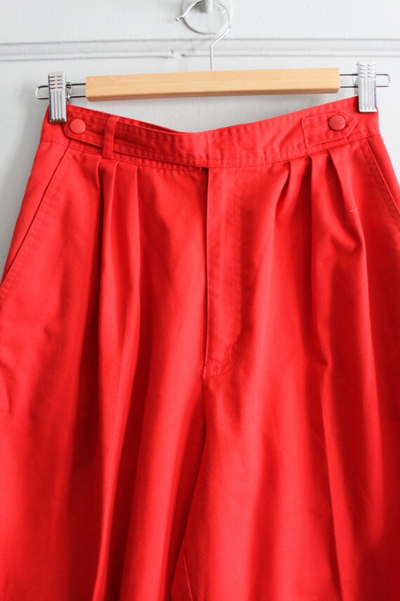 Vintage 1980's High waist Red Pants - Belted Red … - image 4