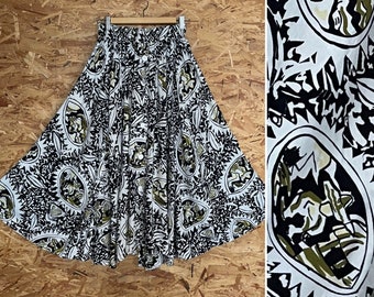 Vintage 1980’s Fiesta circle Skirt by Sampa. Mexican Festival  print. Novelty skirt. Size Med