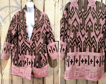 Scotch & Soda Pink and Brown textured Southwestern Style jacket. Chimayo Style Size 3 NWOT