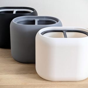 OVALO Pot - Minimalist toothbrush, paintbrush or pen holder - Office or bathroom organizer - matte finish