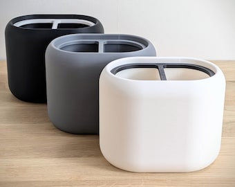 OVALO Pot - Minimalist toothbrush, paintbrush or pen holder - Office or bathroom organizer - matte finish