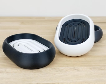 OVALO - Eco-friendly soap holder in plant-based PLA, minimalist handmade design with matte color options
