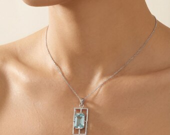 AAA Flawless Ceylon Green Spinel Radiant Cut Gemstone Charm Pendant For Her Birthday Day Gift 16x10 MM