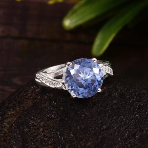 AAA Flawless Ceylon Pastel Sapphire Round Gemstone Ring, 925 Sterling Silver Ring, Statement Ring, Wedding Ring, Engagement Ring 10x10 MM