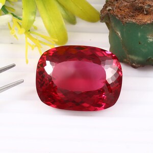 111 Ct AAA Flawless Mozambique Blood Red Ruby Loose Cushion Cut Gemstone Beautiful Luster Quality, Fashion Jewelry& Ring Making Product