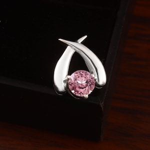 AAA Flawless Ceylon Pink Padparadscha Sapphire Round Gemstone Charm Pendant, Sapphire Gemstone Cut, For Her Birthday Day Gift 10x10 MM