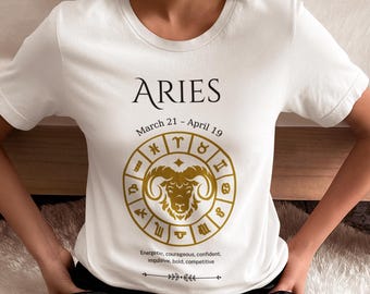 Celestial Aries T-Shirt: Embrace Your Fiery Spirit with This Divine Zodiac Tee