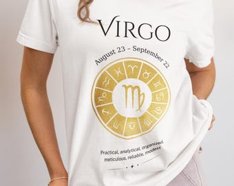 Find Your Cosmic Style: Virgo Zodiac Tee, Birthday Gift Ready