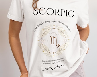Scorpio Zodiac T-Shirt – Unisex Horoscope Gift for Birthdays, Celestial Astrology Tee