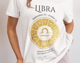 Libra Zodiac T-Shirt – Softstyle Astrology Gift for Libra Birthdays & Horoscope Lovers