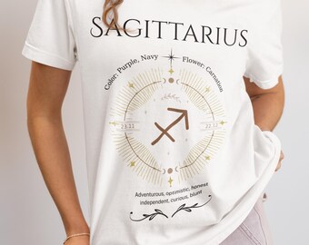 Sagittarius Horoscope T-Shirt: Ideal Birthday Gift for the Cosmic Explorer