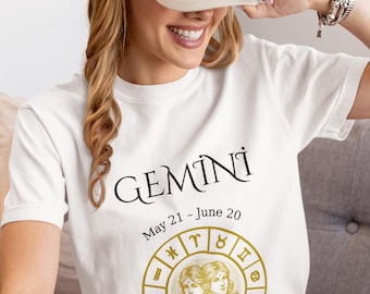 Gemini Zodiac T-Shirt – Softstyle Astrology Gift for Gemini Birthdays & Horoscope Fans