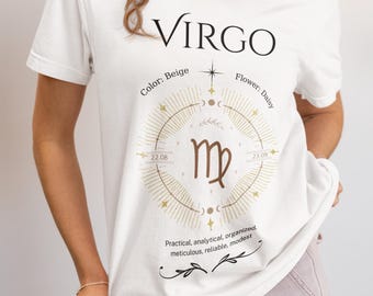 Virgo Zodiac Unisex Softstyle T-Shirt, Astrology Tee, Horoscope Shirt, Gift for Virgos, Astrology Apparel