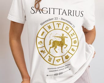 Sagittarius Zodiac T-Shirt – Unisex Astrology Gift for Birthdays, Horoscope Graphic Tee