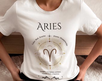 Bohemian Aries Shirt - Astrology Zodiac Tee, Ethereal Celestial Vibes, Perfect Present for Starry Souls, Unisex Top