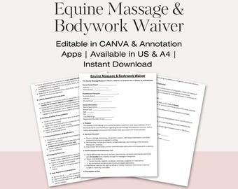 Ontheffing paardenmassage | Aansprakelijkheidsformulier carrosserie paard | Bewerkbare pdf- en Word-sjabloon