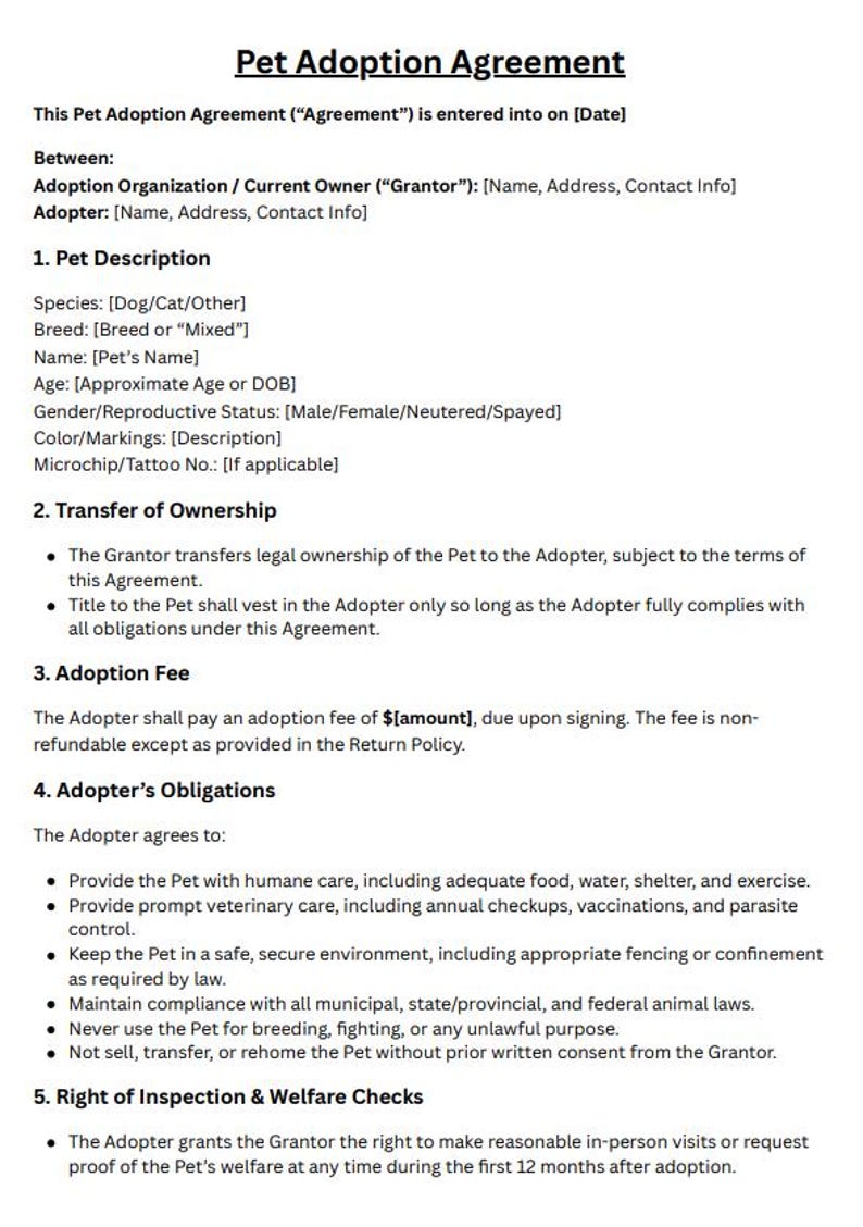 Pet Adoption Application Form | Comprehensive Shelter & Rescue ...