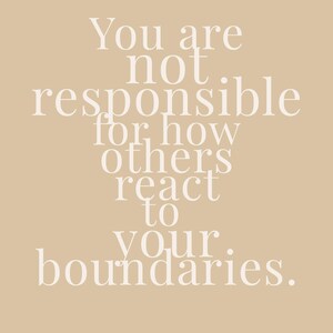 You Are Not Responsible for How Others React Poster – Grenzen setzen, Selbstrespekt Zitat, minimalistisches Wandbild, Printable