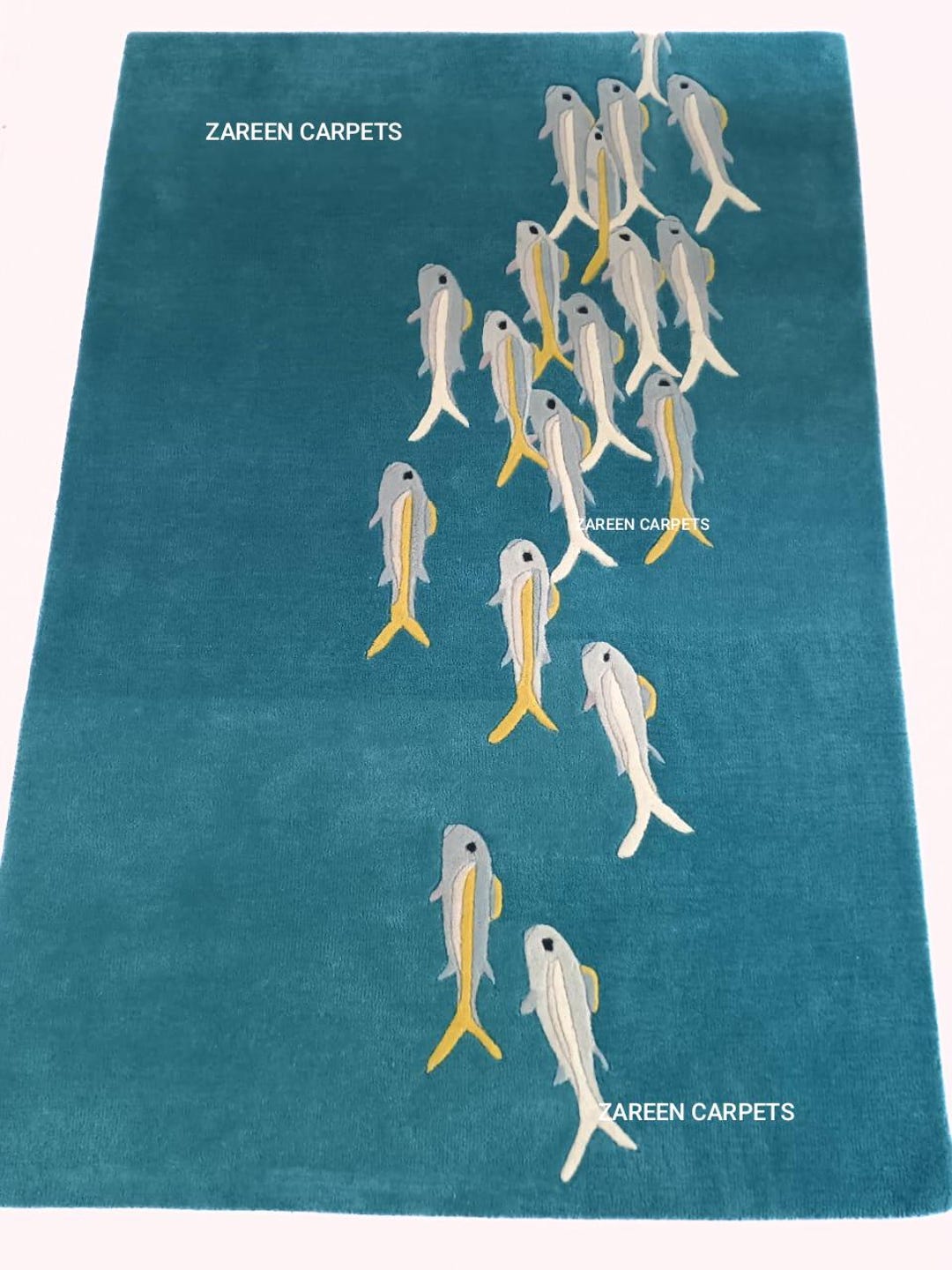Custom Fish Can Rug Ocean Piranha Fish Rug – Hand Tufted Wool Carpet 8x10 | Unique Fish ...