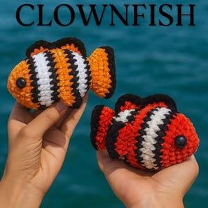 Plush Crochet Clownfish Pattern PDF, Amigurumi Fish Toy, Nemo Inspired Soft Toy, Ocean Animal Crochet, DIY Stuffed Fish Download