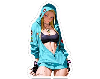 Cammy Street Fighter Kiss-Cut Sticker, Glossy Vinyl Decal