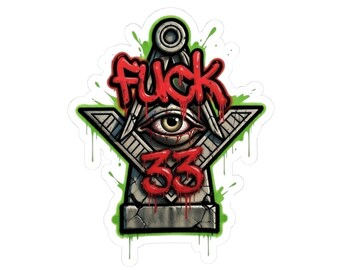 33 Free Masons Sticker | Freemasonry Emblem Kiss-Cut Sticker