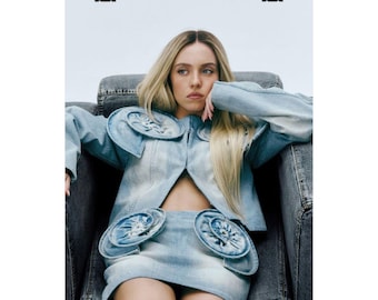 Woman in Denim Couture poster | Matte Vertical Poster