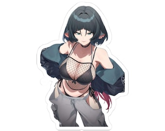Anime Girl Sticker | Kiss-Cut Vinyl Laptop Decal, Trendy Character Art zenless zone zero