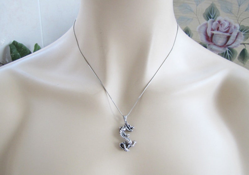 Vintage Dragon Sterling Silver Pendant
