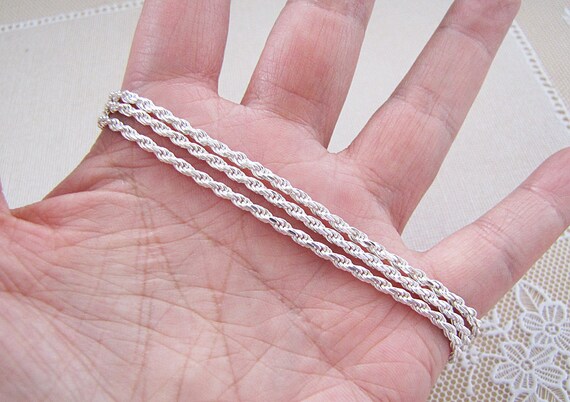 24 inches Italian Rope Chain Sterling Silver Neck… - image 3