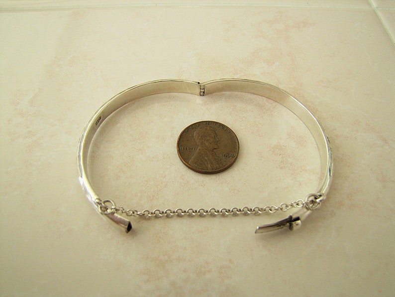 Children sterling silver faceted tube bangle bracelet