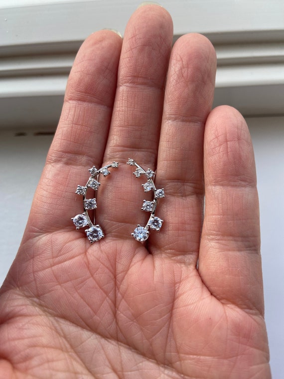 CZ Sterling Silver ear climbers, ear crawlers, ele